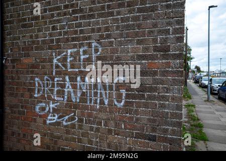 Keep Dreaming Graffiti Great Yarmouth Norfolk UK Stockfoto