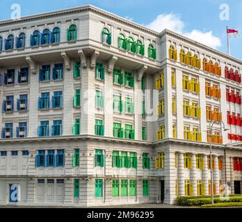 Old Hill Street Police Station Gebäude im neoklassizistischen Stil mit dem Ministerium für Information, Kommunikation und Kunst, Singapur Stockfoto