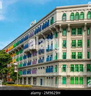 Old Hill Street Police Station Gebäude im neoklassizistischen Stil mit dem Ministerium für Information, Kommunikation und Kunst, Singapur Stockfoto