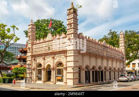 Nagore Durgha oder Nagore Dargah, ein indischer muslimischer Schrein im Zentrum von Singapur. Stockfoto