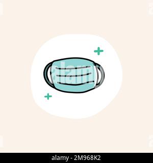 Grüner medizinischer Gesichtsmaske Symbolvektor Stock Vektor