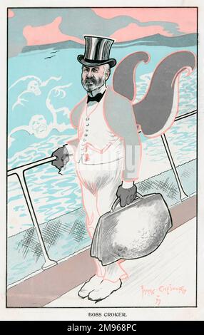 Richard 'Boss' Croker, Sr. (1843-1922) - amerikanischer Politiker. Als Leiter der Tammany Hall (der politischen Maschine der Demokratischen Partei, die eine wichtige Rolle bei der Kontrolle der New Yorker Politik spielte) erhielt Croker Bestechungsgelder von den Eigentümern von Bordellen, Saloons und illegalen Spielhöhlen. Stockfoto