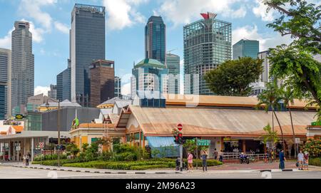 Maxwell Food Centre im Tanjong Pagar CBD von Singapur Stockfoto