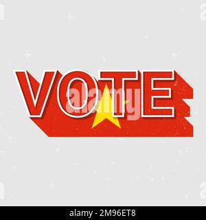 Wahltext in Vietnam Vektordemokratie Stock Vektor