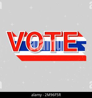 Wahltext in Thailand Vektordemokratie Stock Vektor