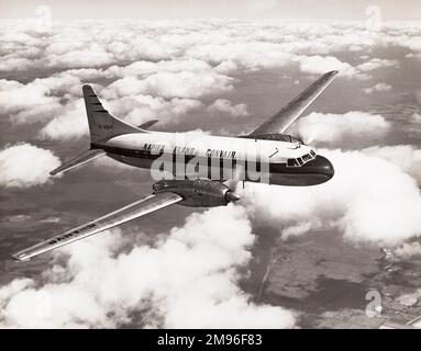 Napier Eland Airliner G ANVP A Convair Liner 340 im Flug über Bedfordshire, August 1956. Stockfoto