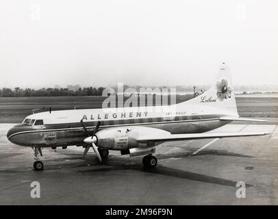 Allegheny Jet prop, die Convair 540 an Allegheny Airlines vermietet Stockfoto