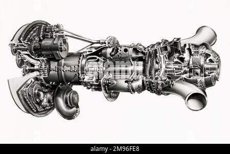 Napier Gazelle 1.260/2.000 Turbinenmotor ohne Turbinenantrieb, Schnittansicht Stockfoto