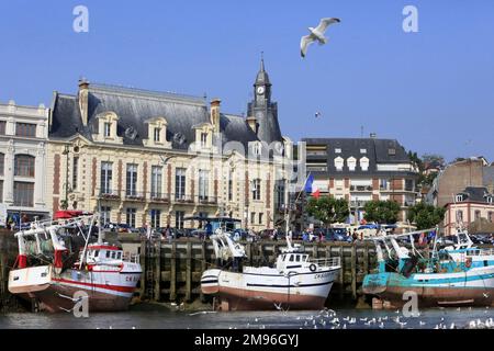 Port (Anschluss). Ebbe. Trouville-sur-Mer. Calvados. Basse-Normandie. Frankreich. Europa. Stockfoto