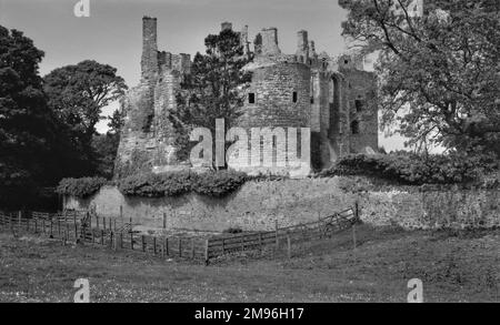 Dirleton Castle, East Lothian, Schottland. Es ist eine mittelalterliche Festung aus dem 13. Jahrhundert. Stockfoto