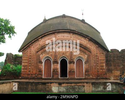 Indien - Westbengalen - Baranagar: Char Bangla Shiva Tempel (1755 n. Chr.). Stockfoto