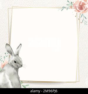 Bunny und Blume Ostern Rahmenvektor Stock Vektor