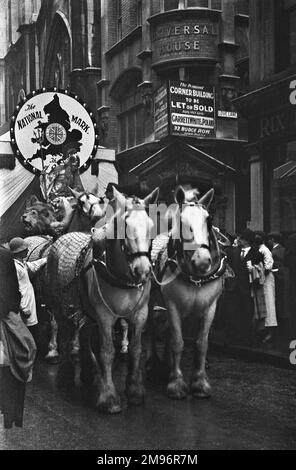 Landsleute mit Pferden in der Love Lane, City of London. Stockfoto