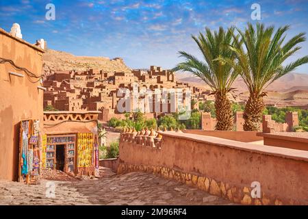 Ksar von Ait Benhaddou, Ouarzazate, Marokko, UNESCO Stockfoto