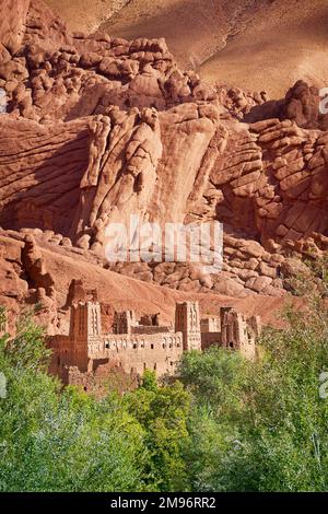 Traditionelle Kasbah-Festung, Dades-Tal, Atlasgebirge, Marokko Stockfoto