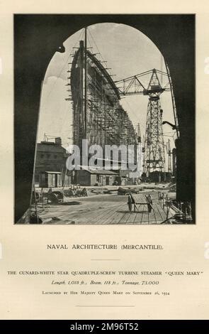 Der Cunard White Star Turbine Steamer „Queen Mary“ Mit Vier Schrauben Stockfoto