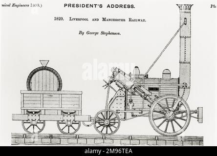 Rocket', Liverpool und Manchester Railway, IMechE Procs. 1890., pl. 44 Stockfoto