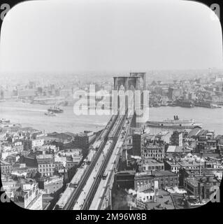 Brooklyn Hängebrücke, entworfen von John Augustus Roebling, c.1883 Stockfoto