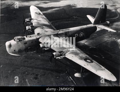 Shetland I, erster Prototyp, DX166, im Flug. Stockfoto