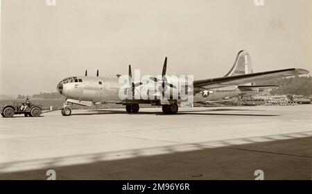 Boeing B-29 Superfestung auf dem Boden. Stockfoto