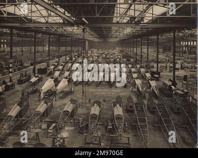 Sopwith Snipe und Salamander Rumpf in The Ham Works. Dezember 1918. Stockfoto