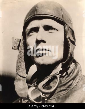 Charles Augustus Lindbergh, 1902-1974, in Flugkleidung. Stockfoto