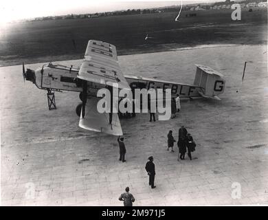 Die erste Armstrong Whitworth Argosy I, G-EBLF, Stadt Glasgow, von Imperial Airways. Stockfoto