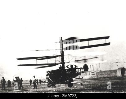 Pescara Hubschrauber von 1923 im Flug (Just). Stockfoto