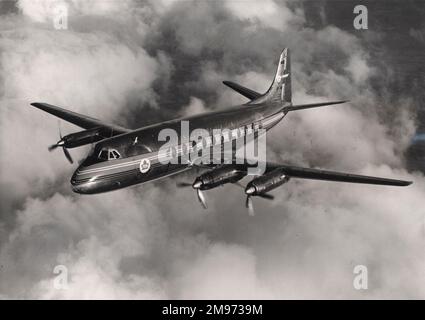 Der erste von 22 Vickers Viscount 724s, CF-TGI, für Trans Canada Air Lines. Stockfoto