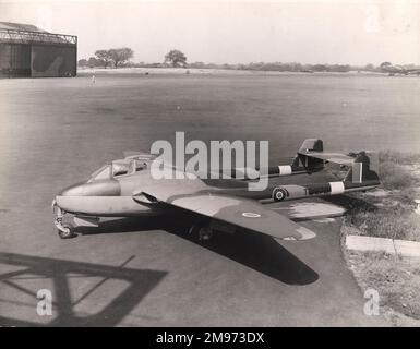 Die fünfte Produktion von Havilland Vampire F1, TG278, in Samlesbury. Stockfoto