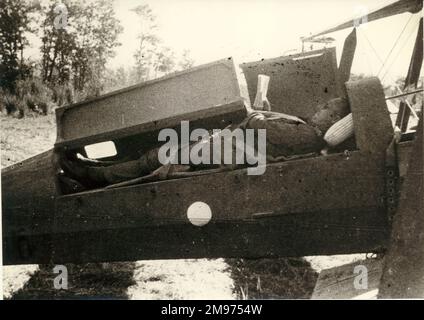 Ein de Havilland DH82A Tiger Moth Krankenwagen-Umbau in Birma. Stockfoto