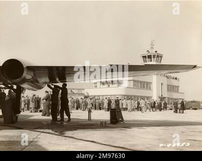 Englisch Electric Canberra B2, WD932, bei Ankunft am Martin Airport, Baltimore. 11. März 1951 Das Flugzeug wurde als Musterflugzeug für die B-57A verwendet. Stockfoto