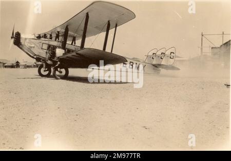 De Havilland DH66, G-EBMX, Stadt Delhi, von Imperial Airways, von Heliopolis nach Karatschi. Stockfoto