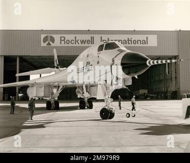 Einführung der ersten Rockwell B-1A, 74-0158. Stockfoto