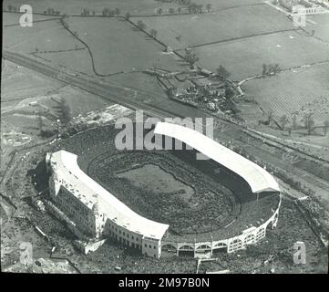 Luftaufnahme des Finales des 1923 Cup, Wembley Stadium, London. Stockfoto