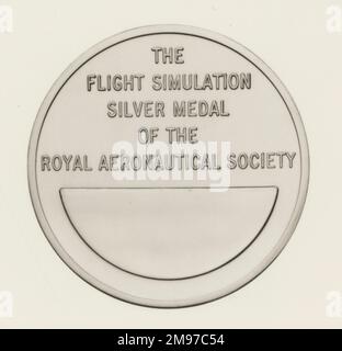 Royal Aeronautical Society Flugsimulation Silbermedaille. Stockfoto