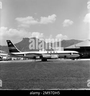 Boeing 707-436 von BOAC in Nassau auf den Bahamas Dezember 1967 Stockfoto