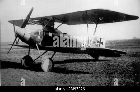 Albatros D III Deutscher Einsitzer-Doppeldecker. Dies ist ein erstes Produktionsmodell, das Anfang 1917 an Jasta 29 geliefert wurde. Stockfoto