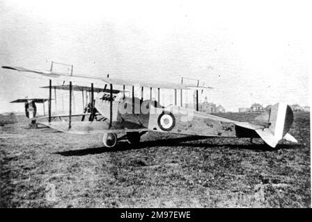 Curtiss JN oder Jenny Zweisitzer, die von der US-Armee seit Dezember 1914 hauptsächlich für Aufklärungsaufgaben eingesetzt werden. Wird auch von den britischen RNAS aus dem Jahr 1915 verwendet. Hier sehen Sie DIE SERIENNUMMER DER RNAS JN-3 3376. Stockfoto