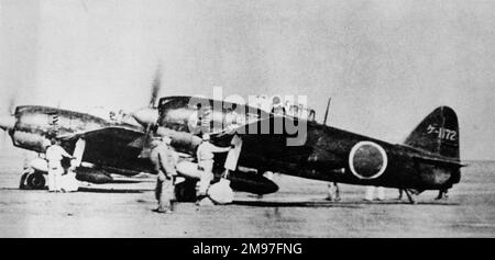 Kawanishi N1K1 Shiden Model 11 „George“ – Anfang 1943 in Betrieb genommen, könnte dieser einsitzende Marinekämpfer gegen den Grumman F6F Hellcat kämpfen. Stockfoto