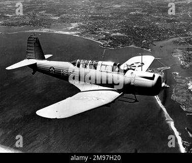 Vought SB2U-1 Vindicator - wie der Douglas TBD Devastator erlitt dieser Trägerraketenbomber während der Schlacht um Midway im Juni 1942 einen schweren Zerfall. Stockfoto