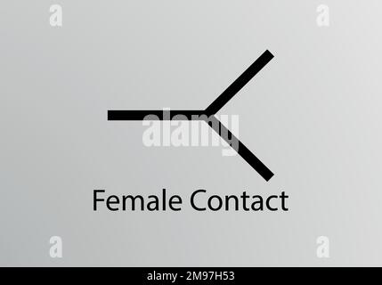 Female Contact Engineering Symbol, Vector Symbol Design. Konstruktionssymbole. Stock Vektor