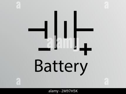 Batteriesymbol, Vektorsymbol-Design. Konstruktionssymbole. Stock Vektor