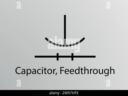 Kondensator Feedthrough Engineering Symbol, Vector Symbol Design. Konstruktionssymbole. Stock Vektor