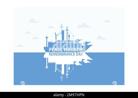 National Pearl Harbor Remembrance Day (Nationalfeiertag Zur Erinnerung An Pearl Harbor) Dezember 7. Urlaubskonzept. Vorlage für Hintergrund, Banner, Karte, Poster mit Texteindruck, Flachvektor m Stock Vektor