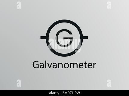 Galvanometer-Engineering-Symbol, Vektorsymbol-Design. Konstruktionssymbole. Stock Vektor