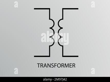 Transfomer-Symbol, Vektorsymbol-Design. Konstruktionssymbole. Stock Vektor