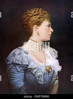 Prinzessin May of Teck, später Königin Mary (1867-1953), Gemahlin von König George V., hier 1899 als Herzogin von York gesehen. Stockfoto