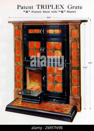 Triplex-S-Muster in Lackoptik mit „G“-Mantel und schwarzer Porzellanemaillierung. Stockfoto