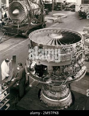 Rolls-Royce RB211 Turboventilatoren während der Produktion bei Derby. September 1971. Stockfoto